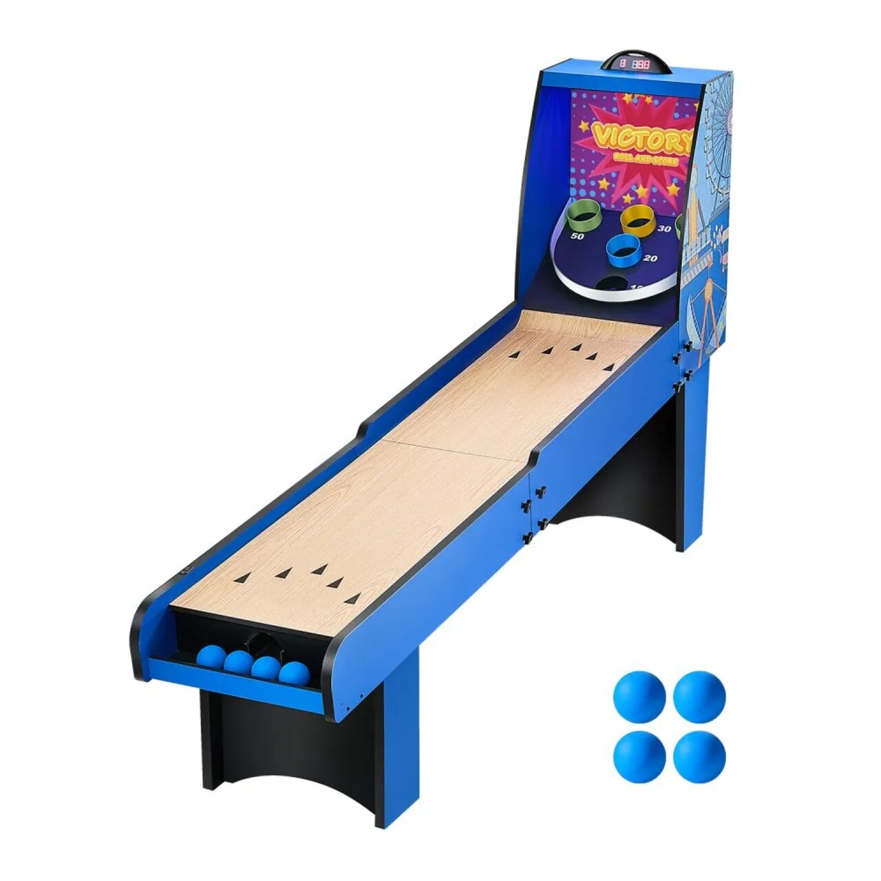 8ft Roll and Score Arcade Game Table, Indoor Electronic Scorer & Sound